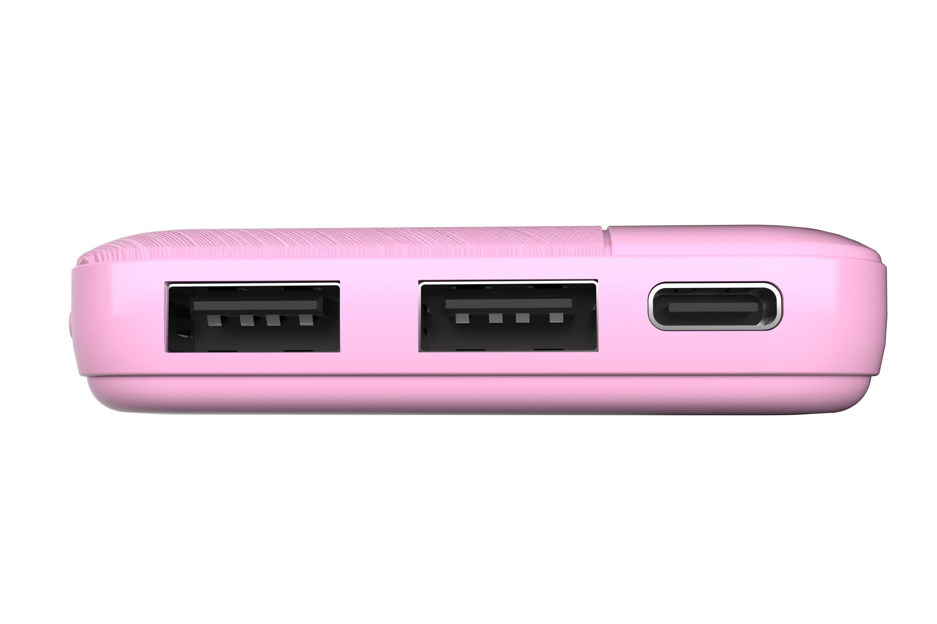 Fast Charging 6600mAh Power Bank | Dual Output | Retail-Pack: Pink