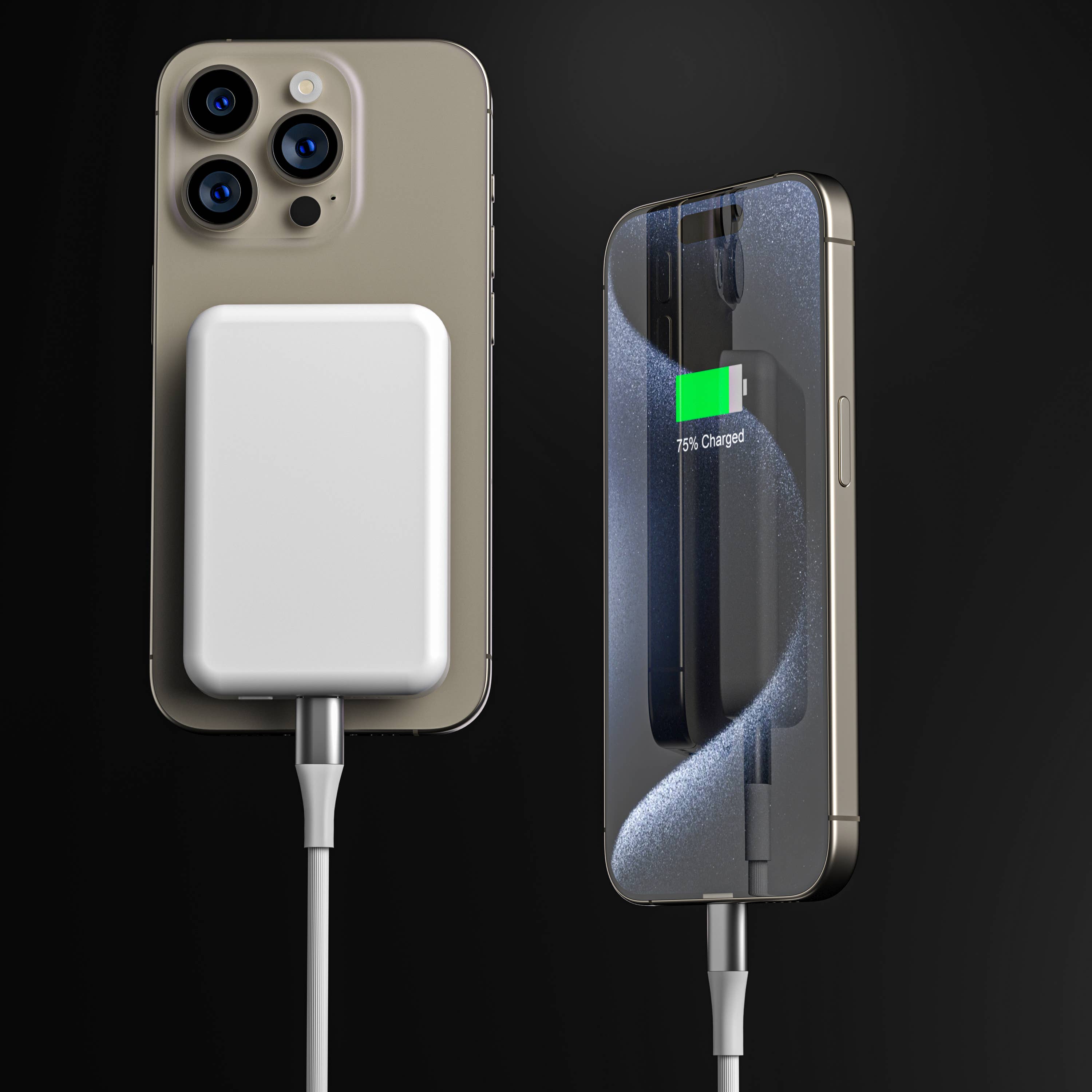 MagSafe 7200mAh Wireless Power Bank – Fast & Portable: Black